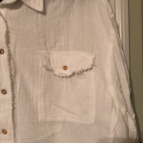 Easel balloon sleeve gauze gray hem shirt Sz 3x TT - Picture 6 of 9